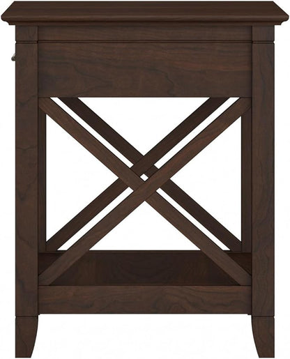 Bush Furniture Key West Nightstand with Drawer, Bing Cherry