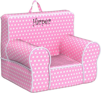 DIBSIES Personalized Creative Wonders Toddler Chair - Ages 1.5 to 4 Years Old (Pink Polka Dots)