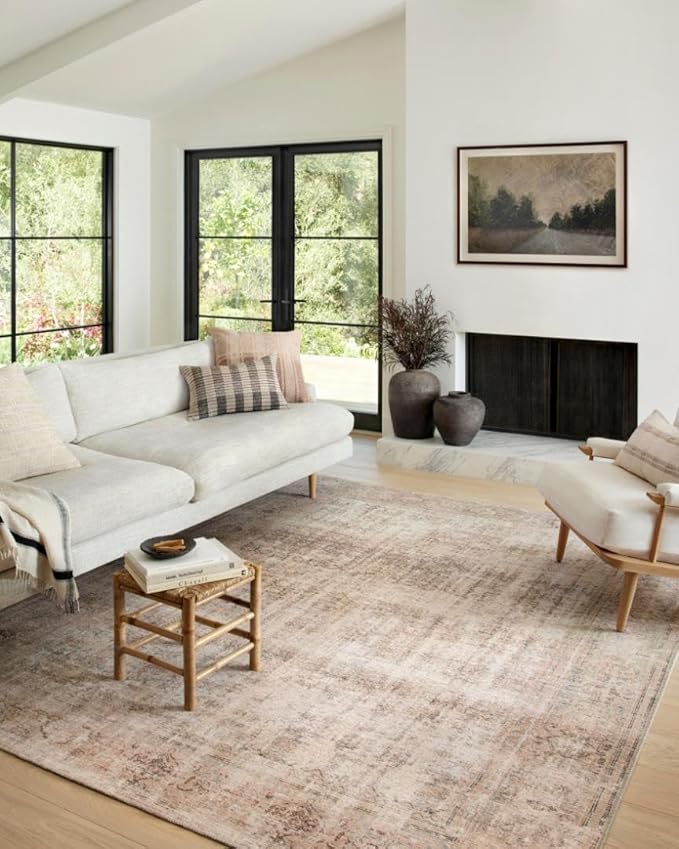 Loloi Amber Lewis Georgie Collection GER-02 Ocean/Sand 3'-9" x 5'-6", .19" Pile Height, Accent Rug