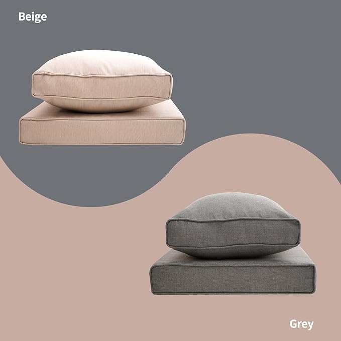 Patio Furniture Sofa Cushion Set Outdoor Living Deep Seating Cushions Thick Foam Replacement Cushion,21.7x21.7 Inch,Navy Blue