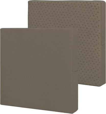 Easy-Going Waterproof Patio Cushion Covers ONLY Cover 27x25x5 inch 2 Pack Replacement Non-Slip Outdoor Seat Cushion Slipcover with Zipper. Taupe