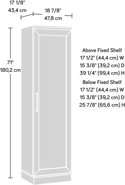 Sauder HomePlus Kitchen Pantry Storage Cabinet Slim Single Door with Adjustable Shelves, Laundry Bathroom Storage Cabinet, in Salt Oak