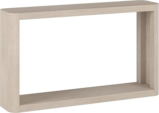 Henn&Hart 52" Wide Rectangular Console Table in Beech White, for Home, Living Room, Bedroom, Entertainment Room, Office