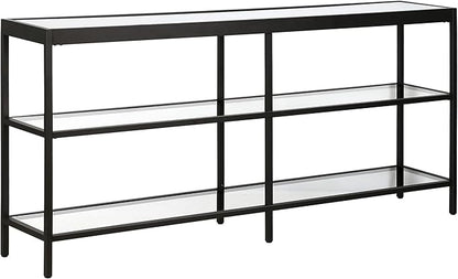 Henn&Hart 64" Wide Rectangular Console Table in Blackened Bronze, Entryway Table, Accent Table for Living Room, Hallway