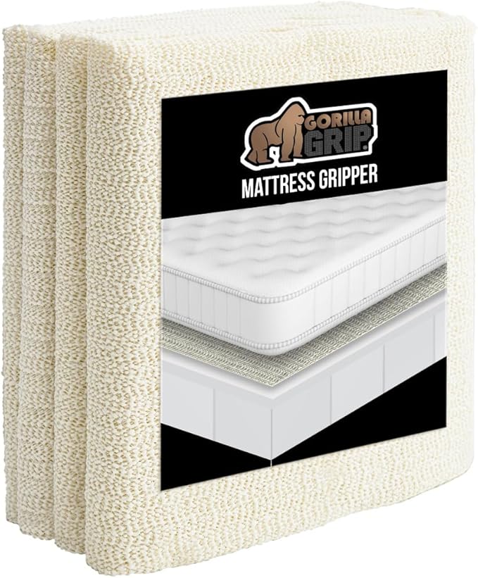 GORILLA GRIP Non Slip Mattress Gripper, Prevents Mattresses from Sliding and Holds Bed in Place, Pad Grips Beds, Sofa, Couch, Chair Cushions and Helps Keep Topper from Slipping, Easy Trim Pads, Twin