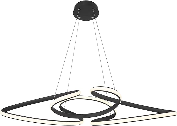 Possini Euro Design Helix Sand Black Multi-Ring Ceiling Pendant Light 39 1/2" Wide Ultra Modern Minimalist Spiral Dimmable LED Strip Steel Metal Dining Room House Foyer Kitchen Island Entryway Home