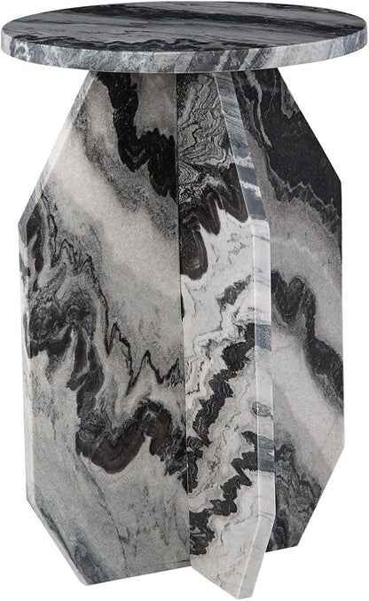 Signature Design by Ashley Wrenlane Contemporary Marble Accent Table, Black & White