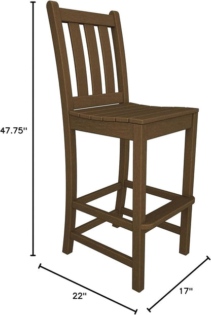 POLYWOOD® Traditional Garden Bar Chair, Teak