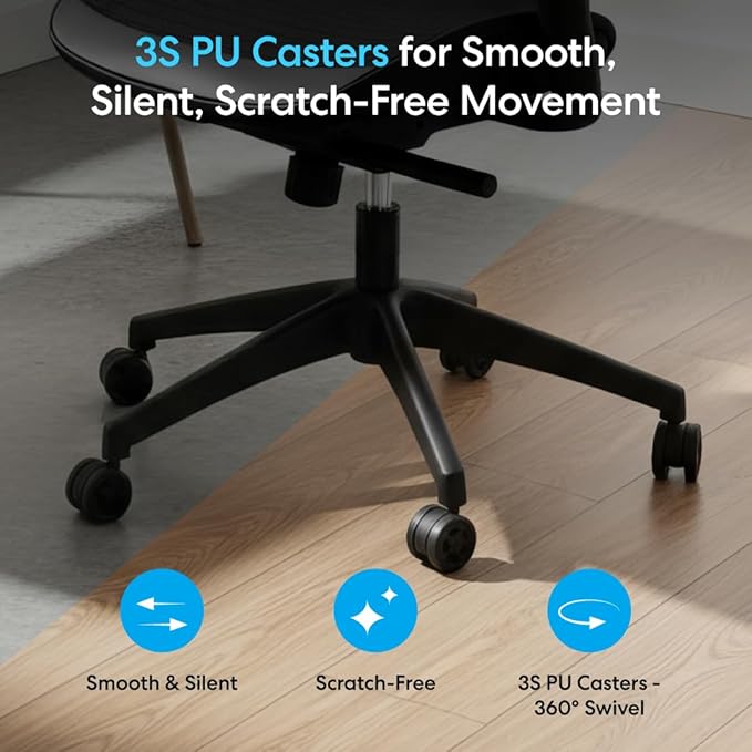 Autonomous ErgoChair Pro Ergonomic Office Chair Mesh Grey Adjustable Lumbar Support, Rolling Swivel - Home Office Desk Chairs with Wheels and Arms - Ergonomic Desk Chair Comfy for Gaming & Long Hours