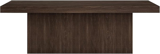 Henn&Hart 48" Wide Rectangular Coffee Table in Alder Brown, for Home, Living Room, Bedroom, Entertainment Room, Office
