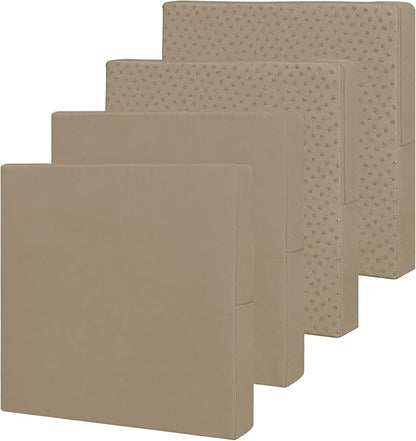 Easy-Going Waterproof Patio Cushion Covers 24x22x4 inch 4 Pack Replacement Non-Slip Outdoor Seat Cushion Slipcover with Zipper. Camel