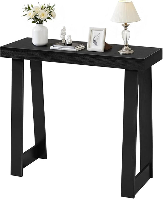 VEVOR 36 in Console Table, Modern Desk Behind The Couch, Wooden Rectangle Entrance Desk, Narrow Long Sofa Table Accent Stand, Ideal for Hallway, Bedroom, Living Room, Foyer, Easy Assembly, Black