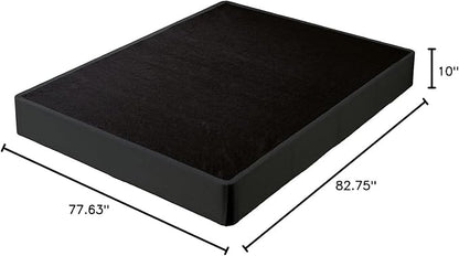 Signature Design by Ashley 10" Mattress Box Spring with Metal Foundation, Sturdy and Durable, Ready to Assemble, Parts and Tools Included, Cal King, Removable Black Fabric Cover