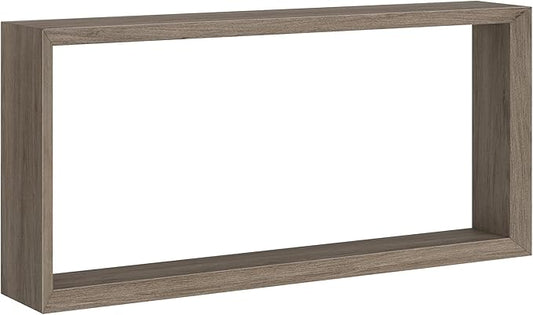 Henn&Hart 64'' Wooden Rectangular Console Table Entryway Table, Sofa Table with Wooden Shelf for Entryway, Living Room, Couch, Hallway, or Office, Antiqued Gray Oak