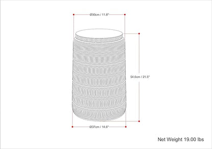 SIMPLIHOME Juno Metal Side Table in Graphite, 14.6 x 14.6 x 21.5 inches, Cast Aluminum Round Top for Living Room, Bedroom, Entryway, Assembled