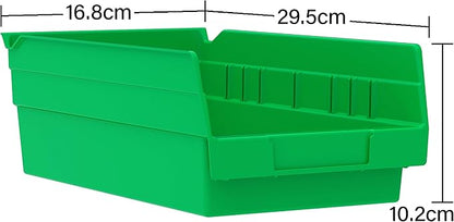 Akro-Mils 30130 Plastic Shelf Bins, Heavy Duty Storage Bins for Garage, Closet, and Drawer Organization, 12-Inch x 6-1/2-Inch x 4-Inch, Yellow, 12-Pack