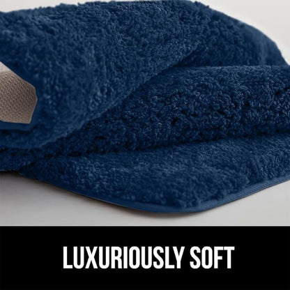 GORILLA GRIP Bathroom Rugs, 60x24, Ultra Soft Absorbent Mat, Thick Plush Bath Rug, Machine Washable, Microfiber Quick Dry, Mats for Shower, Bathtub and Floor, Home Decor Accessories, Navy Blue
