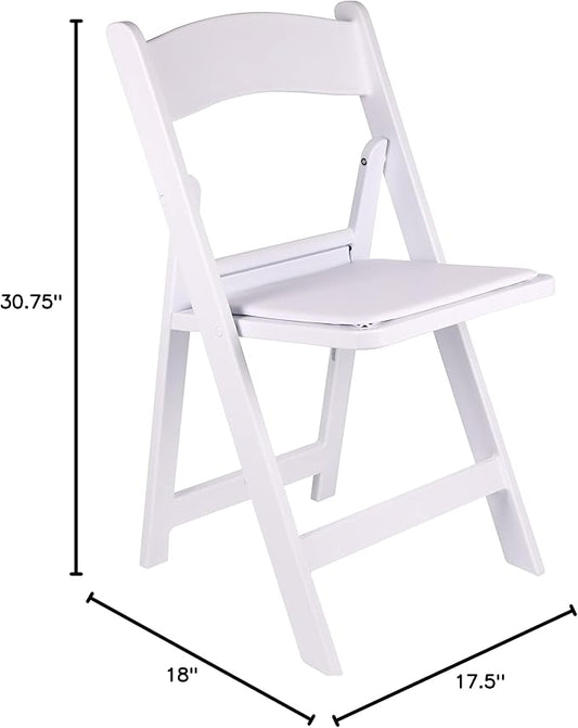 BTEXPERT Resin Folding Chair Vinyl Padded Seat Indoor Outdoor Lightweight Set for Home Event Party Picnic Kitchen Dining Church School Weddings Set of 2