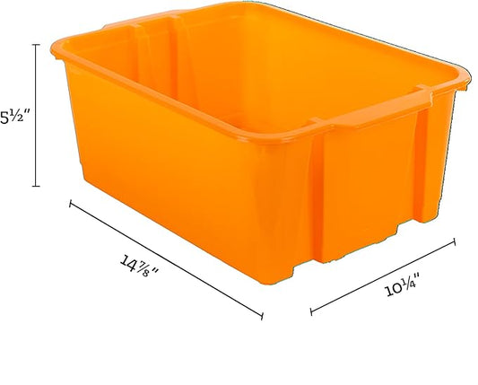 Really Good Stuff Classroom Stacking Bins - Neon - Set of 4