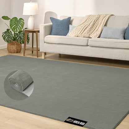 GORILLA GRIP Slip Resistant Soft Washable Stain Resistant Area Rug, Plush Thick Carpet for Nursery, Bedroom, Living Room, Non-Shedding Floor Rugs, Kid and Pet Friendly, Baby Home Decor, 2x3, Gray