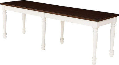 Crosley Furniture Shelby Wood Dining Bench for Entryway or Mudroom, Distressed White