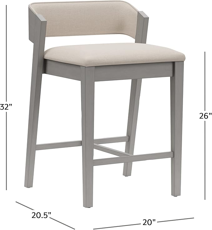 Hillsdale Dresden Wood Counter Height Stool, Distressed Gray