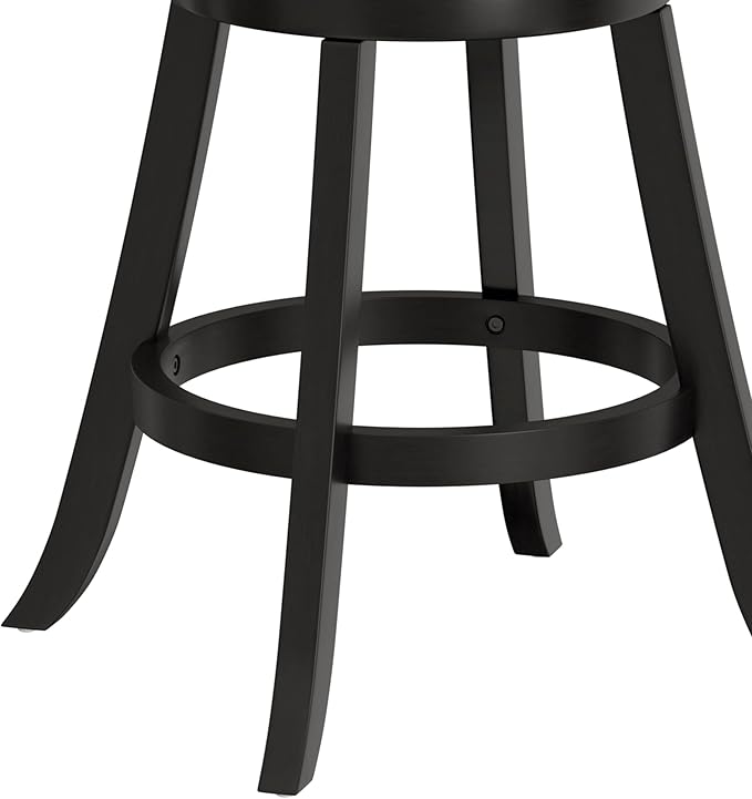 Hillsdale Laymon Wood Kitchen Counter Height Swivel Stool, Black