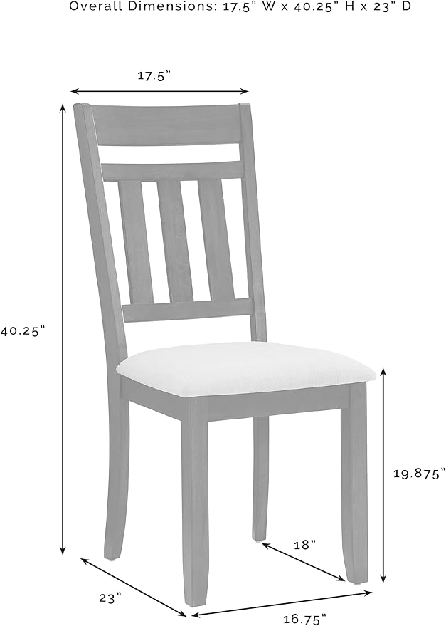 Crosley Furniture Hayden Modern Farmhouse Slat Back Wood Dining Chairs Set of 4, Kitchen Chair, Slate/Crème
