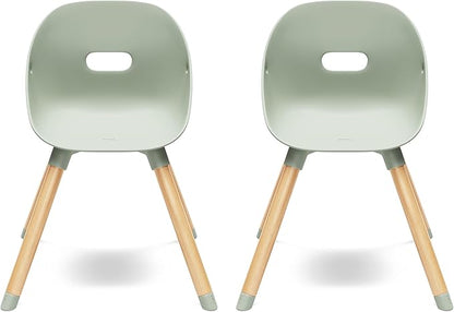 Lalo 2-Pack Play Chairs, Wood & Non-Toxic Plastic Toddler Chairs - Sturdy, Easy to Clean, Up to 200 lb. Weight Capacity, Blueberry