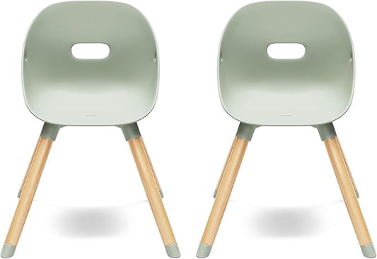 Lalo 2-Pack Play Chairs, Wood & Non-Toxic Plastic Toddler Chairs - Sturdy, Easy to Clean, Up to 200 lb. Weight Capacity, Blueberry