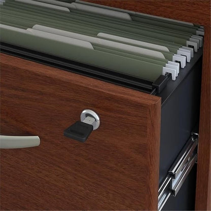 Bush Business Furniture Series C 72W L Shaped Desk with 48W Return and Mobile File Cabinet in Mahogany