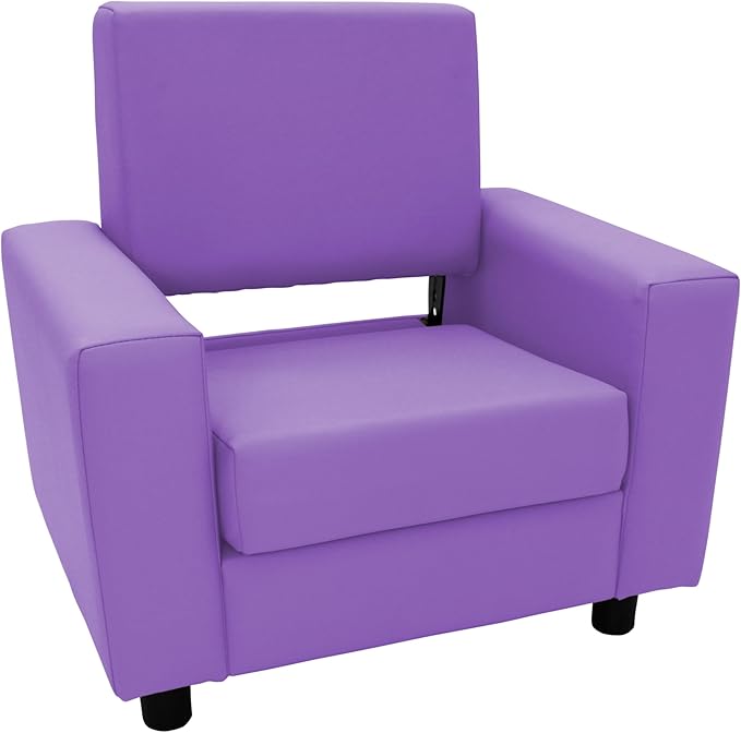 Factory Direct Partners SoftScape Inspired Playtime Classic Reading Chair, Children's Commercial-Grade Upholstered Furniture for Home, Daycare, Preschool, Library; Comfy Modern Design - Lavender
