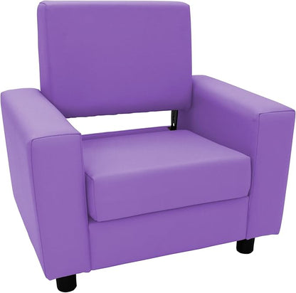 Factory Direct Partners SoftScape Inspired Playtime Classic Reading Chair, Children's Commercial-Grade Upholstered Furniture for Home, Daycare, Preschool, Library; Comfy Modern Design - Lavender