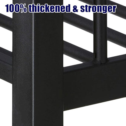 Latest Upgrade & Stronger Steel Queen Over Queen Bunk Bed, Heavy Duty Thickened More Rust-Proof Metal Bunkbed with Enhanced Legs & Slats (Easier Assembly)