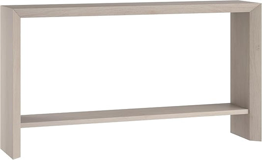 Henn&Hart 55'' Wooden Rectangular Console Table Entryway Table, Sofa Table with Wooden Storage Shelf for Entryway, Living Room, Couch, Hallway, or Office, Antiqued Gray Oak