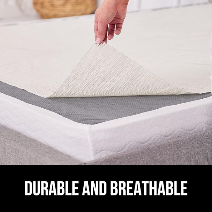 GORILLA GRIP Non Slip Mattress Gripper, Prevents Mattresses from Sliding and Holds Bed in Place, Pad Grips Beds, Sofa, Couch, Chair Cushions and Helps Keep Topper from Slipping, 2 Pack Pads, Full