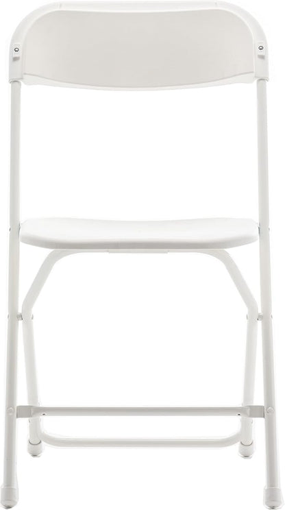 BTEXPERT Set of 100, White Plastic Folding Event Chairs Steel Frame Commercial 650LB High Capacity Lightweight Set for Office Wedding Party Picnic Kitchen Dining Church School