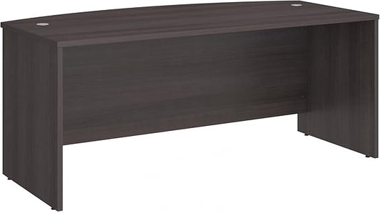 Bush Business Furniture Studio C 72W x 36D Bow Front Desk in Storm Gray, Computer Table for Home or Professional Office