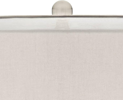 Possini Euro Design Swift Modern Table Lamp 32" Tall with USB Dimmer Square Riser Mercury Glass Chrome Neck Double Drum Shade for Bedroom Living Room House Bedside Nightstand Office Entryway Family