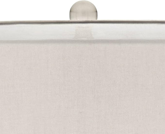 Possini Euro Design Swift Modern Table Lamp 32" Tall with USB Dimmer Square Riser Mercury Glass Chrome Neck Double Drum Shade for Bedroom Living Room House Bedside Nightstand Office Entryway Family