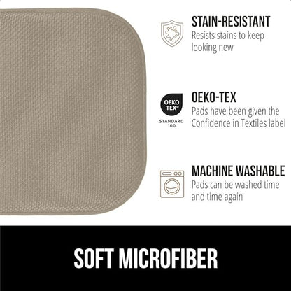 GORILLA GRIP Slip Resistant Chair Cushions, No Ties Required, Memory Foam Pads for Dining Room, Kitchen Table, Office, Rocking Chairs, Plush Seat Cover Cushion Pad, Home Decor, Set of 4 16x16, Beige