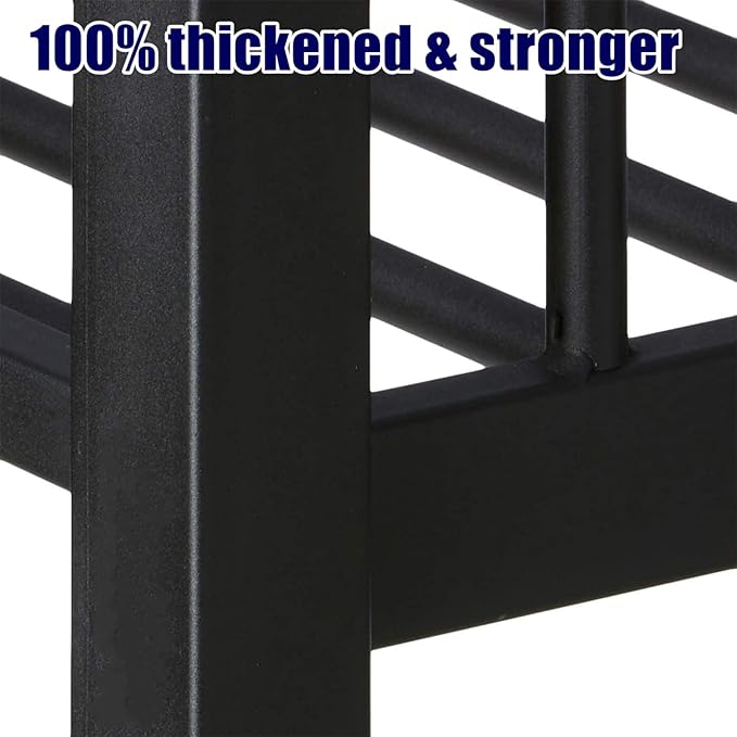 Stronger & Higher Quality Heavy Duty Bunk Bed Full XL Over Queen Size Bunkbed, Thickened Safer More Stable Steel Metal Queen Bunk Bed (Faster Assembly) (Full XL Over Queen)