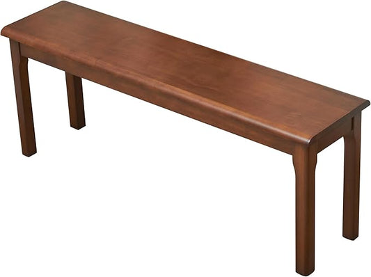 Outdoor indoor wood Bench, 47″Patio Garden,balcony,restaurant,canteen,refectory, entryway,kitchen,farmhouse,dining room,bedroom Wooden Bench,solid Wood benches for dining table,2 Person seat bench