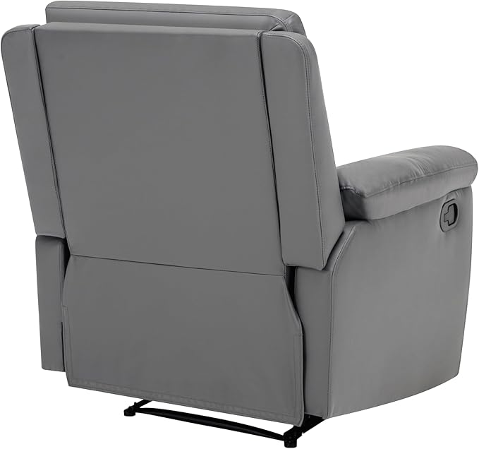 MINCETA Recliner Chairs,Modern 5" Wall Hugger Nursery Recliner with Overstuffed Arm and Back for Living Room,Set of 2,PU Leather in Gray