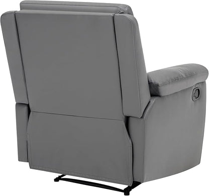 MINCETA Recliner Chairs,Modern 5" Wall Hugger Nursery Recliner with Overstuffed Arm and Back for Living Room,Set of 2,PU Leather in Gray