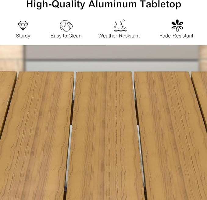 PURPLE LEAF 16 Pieces Outdoor Dining Set with Patio Aluminium Dining Table and Wicker Chairs Modern Furniture Cushions Sets for Backyard Indoor Decor Kitchen Teak
