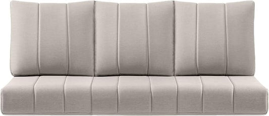 Luxury 24x24x6 Inch Kitty Patio Couch Cushions Set of 3 - Memory Foam Deep Seat Water-Resistant Patio Cushion for Dining Rocking Swivel Chairs Loveseat 3-Seater Sectional Sofa - Beige