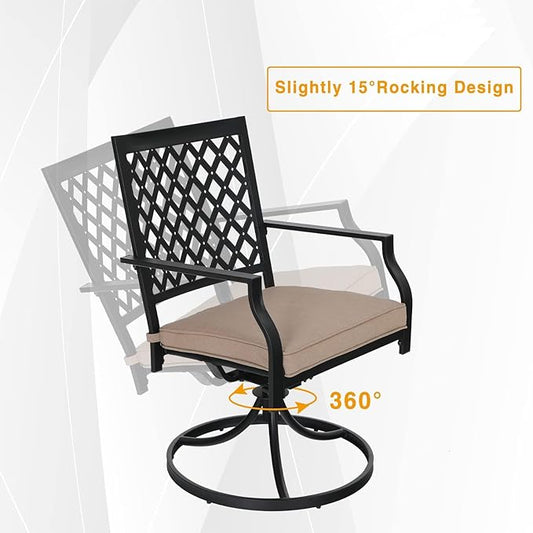 Sophia & William Patio Dining Chairs Set of 6, Outdoor Swivel Rocker Patio Chairs with Cushion, Metal Outdoor Chairs for Garden Backyard Bistro