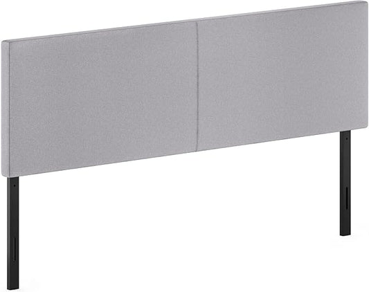 Furinno Roanne Headboard King Size, Plain Upholstered Wooden Headboard, Bed Frame Mount Head Board, Easy Assembly, for Bedroom, Dorm, Light Grey