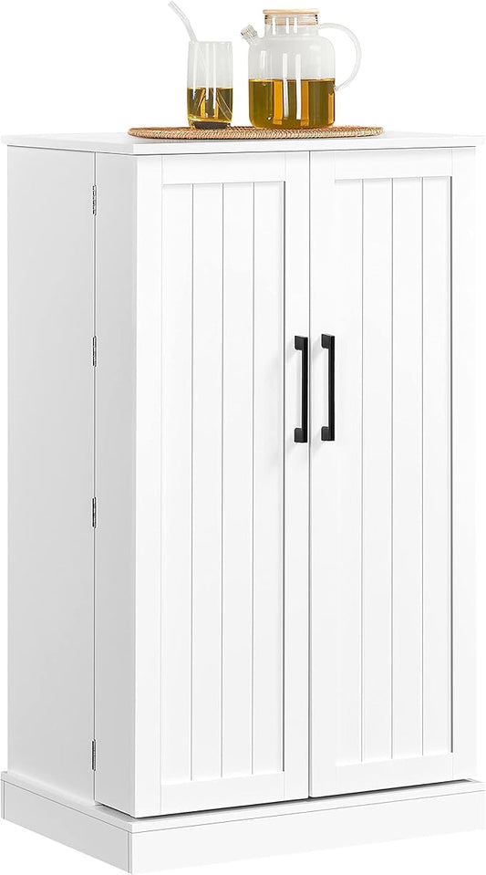 Yaheetech Storage Cabinet, Pantry Cabinet Cupboard with Door and Adjustable Shelves, Freestanding Utility Storage Cabinet for Dinning Room/Living Room, White